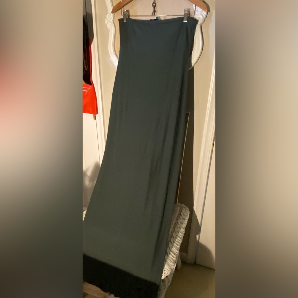 SKIMS Strapless Dark Green Ribbed Maxi Dress - Picture 4 of 8